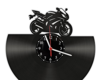 Vinyl Record Wall Clock - Motorcycle