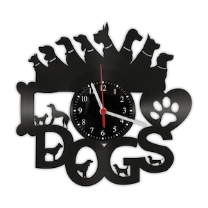 Vinyl Schallplatten Wanduhr - Hund Dog