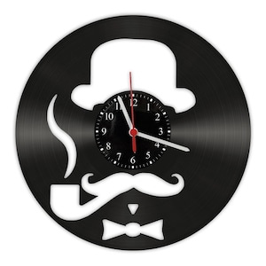 Relógio de parede de disco de vinil - Cilindro de barbeiro