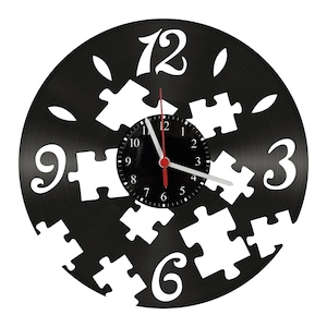Orologio da parete in vinile - Puzzle numerico con orologio da cucina