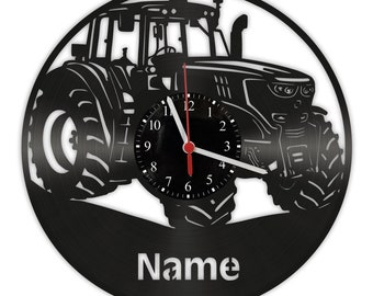 Horloge murale disque vinyle - Tracteur