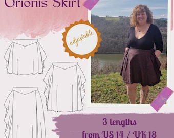 Orionis Skirt - Tsuki Patterns - from US14 / UK18 to US40 / UK44 - PDF Format