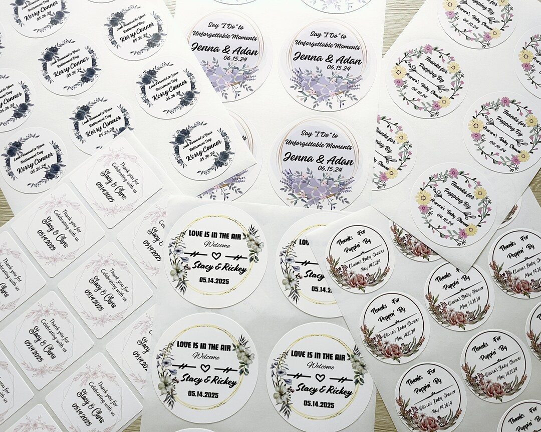 Custom Round Stickers Candle Labels Personalized Retirement Stickers ...