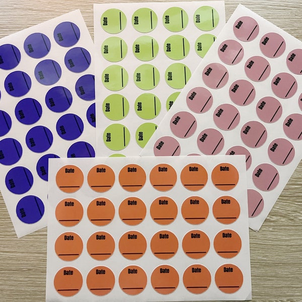 160 Personalized Date Labels | Custom Waterproof Date Labels | Food Storage Containers Stickers | Round Labels | Baby Bottles | Breast Milk