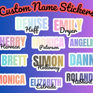 Custom Name Stickers for Water Bottle Stickers Tumbler Name Labels Waterproof Stickers Colorful Stickers for School Supplies, FREE SHIPPING