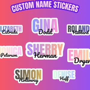 Custom Name Stickers, Personalized Name Stickers,  Water Bottle Stickers, Colorful Name Stickers, Tumbler Stickers, Free Shipping