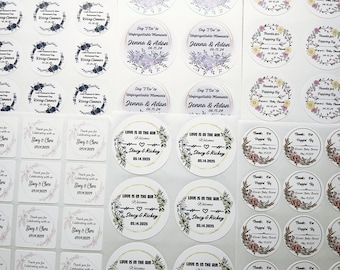 Custom Round Stickers Personalized Birthday Stickers Wedding Stickers Baby Shower Stickers for Bridal Shower, Candle Labels Quinceañera