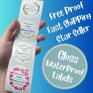 100 Custom Roll Labels- Personalized Gloss Sticker Labels for Packaging, Logo, Small Business, Thank You, Waterproof Vinyl Stickers