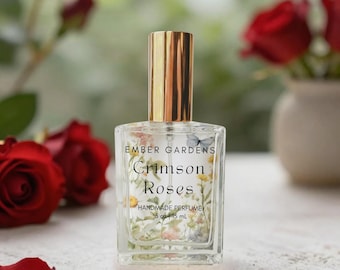 Crimson Roses Perfume | Handmade Rose Perfume Fresh Eau de Parfum | Perfume Spray or Perfume Oil