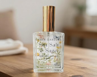 Sea Salt & Sage Handmade Perfume | Floral Musk Eau de Parfum | Spa Scented Perfume | Perfume Spray or Perfume Oil