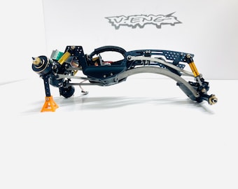 Kit telaio da competizione XL GATEKEEPER V2 (GKV2_XL) per SCX24 (competizione, crawler, 1/24, Axial) compatibile con cuscinetti portanti! Interasse 150-170 mm