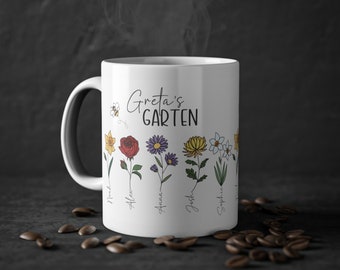 Muttertagsgeschenk, Personalisierte Tassen, Geschenk Oma, Mama, Omas Garten, Keramik Tasse, Tasse mit Namen, Geschenk für Frauen, Muttertag