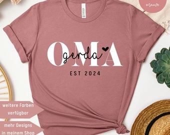 Oma T-Shirt personalisiert, Geschenk Oma, Muttertagsgeschenk Oma, Schwangerschaftsverkündung, Oma Shirt Enkel, werdende Oma Shirt, beste Oma