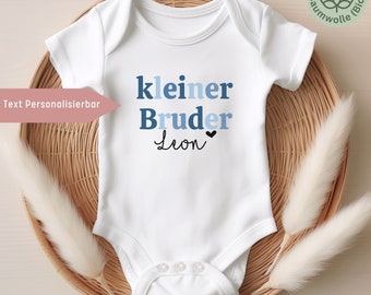 Baby Body personalisiert, kleiner Bruder, Geschenke zur Geburt, Schwangerschaft verkünden, Gender Reveal Party, Bodysuit, Geschwister Outfit