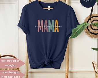 personalisiertes Mama T-Shirt, Muttertagsgeschenk, coole Mama Shirt, Geschenk Babyparty, Schwangerschaftsverkündung, Mama Geschenk Geburt