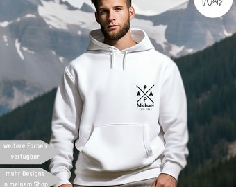 Personalisierter Papa Hoodie, Vatertagsgeschenk, Papa 2024 Est. Shirt, Babyparty Sweater, Geschenk für Papa, Bester Papa, Geschenk Vatertag