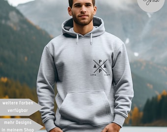 Personalisierter Papa Hoodie, Vatertagsgeschenk, Papa 2024 Est. Shirt, Babyparty Sweater, Geschenk für Papa, Bester Papa, Geschenk Vatertag