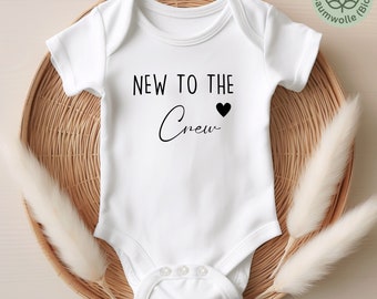 Baby Body, Geschenke zur Geburt, Schwangerschaft verkünden, Gender Reveal Party, Baby Strampler, Baby Geschenke, New to the Crew, Bodysuit