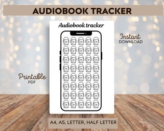 Audiobook Tracker Printable: Reading Journal & Log (Digital Download)