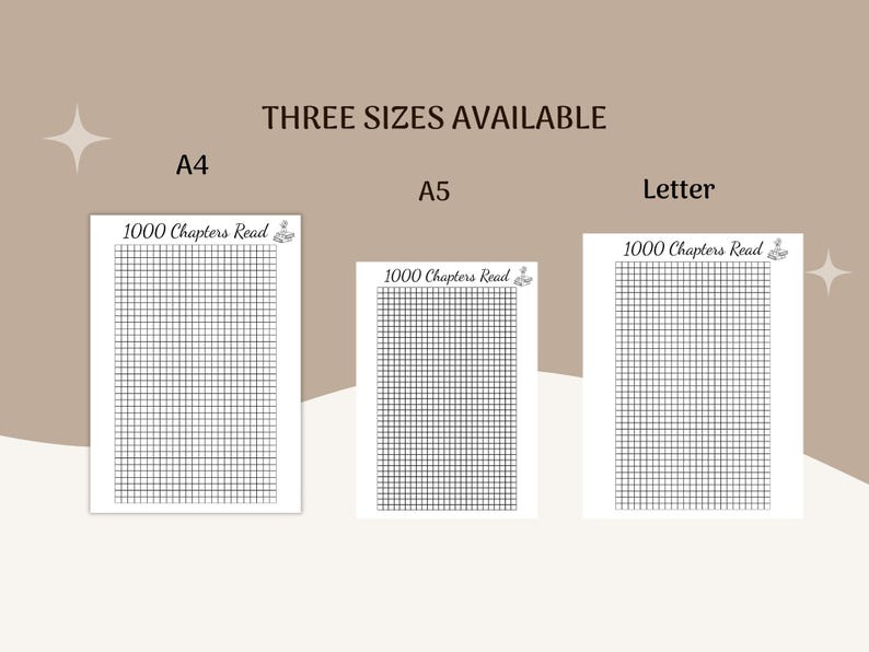 1000 Chapters Reading Tracker: Printable Book Journal (PDF Download A4 ...