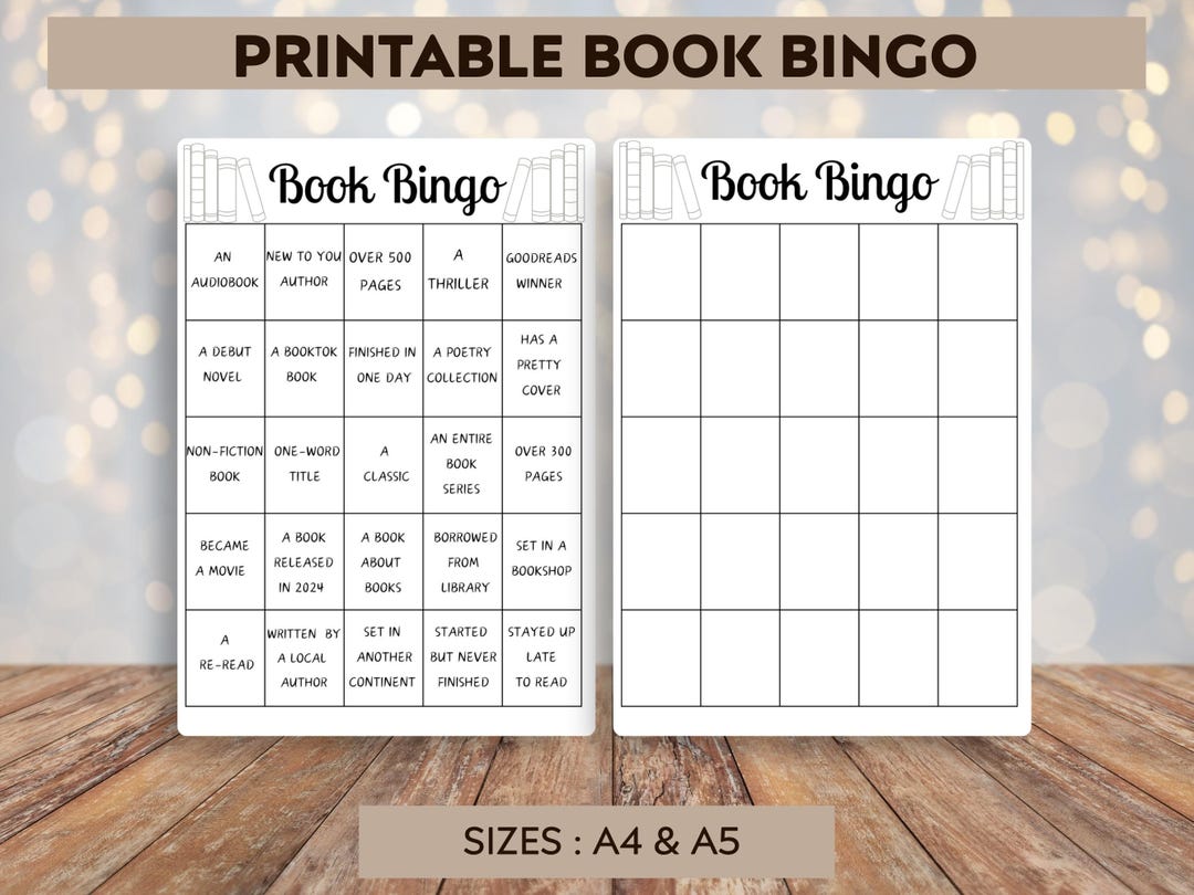 Printable Book Bingo: Reading Challenge Tracker (A4/A5 PDF Download) - Etsy