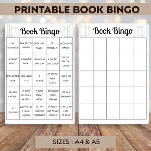 Book Bingo - Printable book bingo - Printable Tracker - Reading Challenge - Book Challenge - Reading Journal Page - Instant download