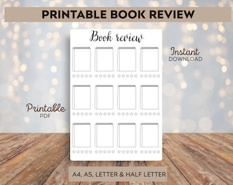 Printable Book Review Template: Reader's Journal (PDF Download)