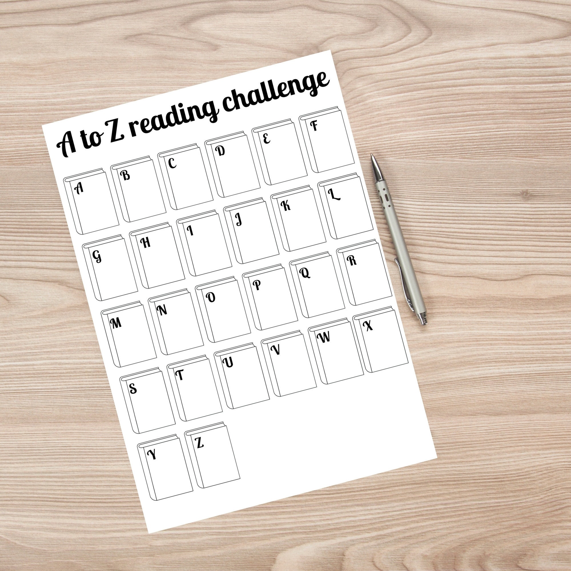 A to Z Reading Challenge Printable Reading Challenge Reading Tracker A to Z Reading Challenge Printable Reading Challenge Reading Tracker