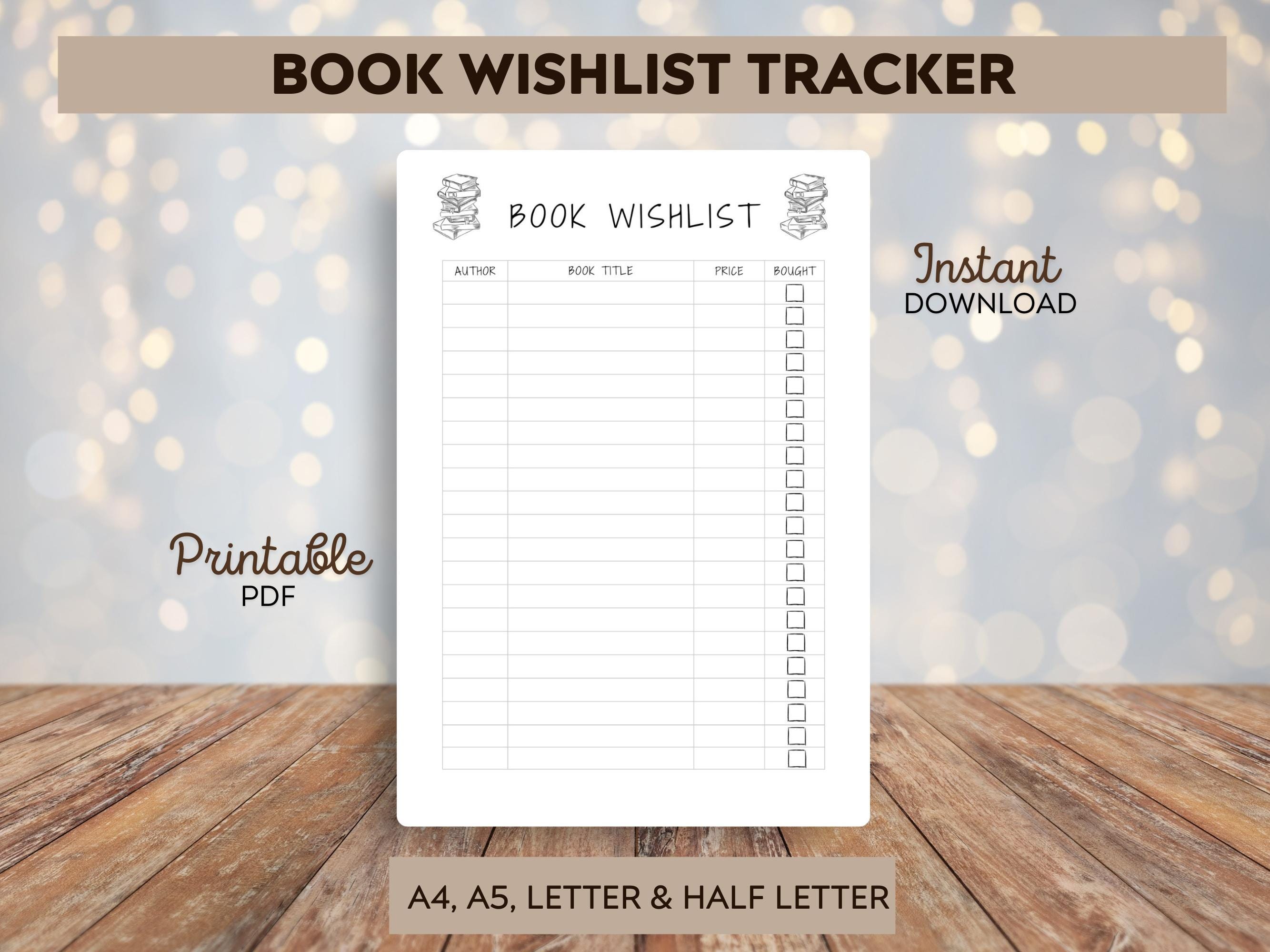 Book Wishlist - Etsy