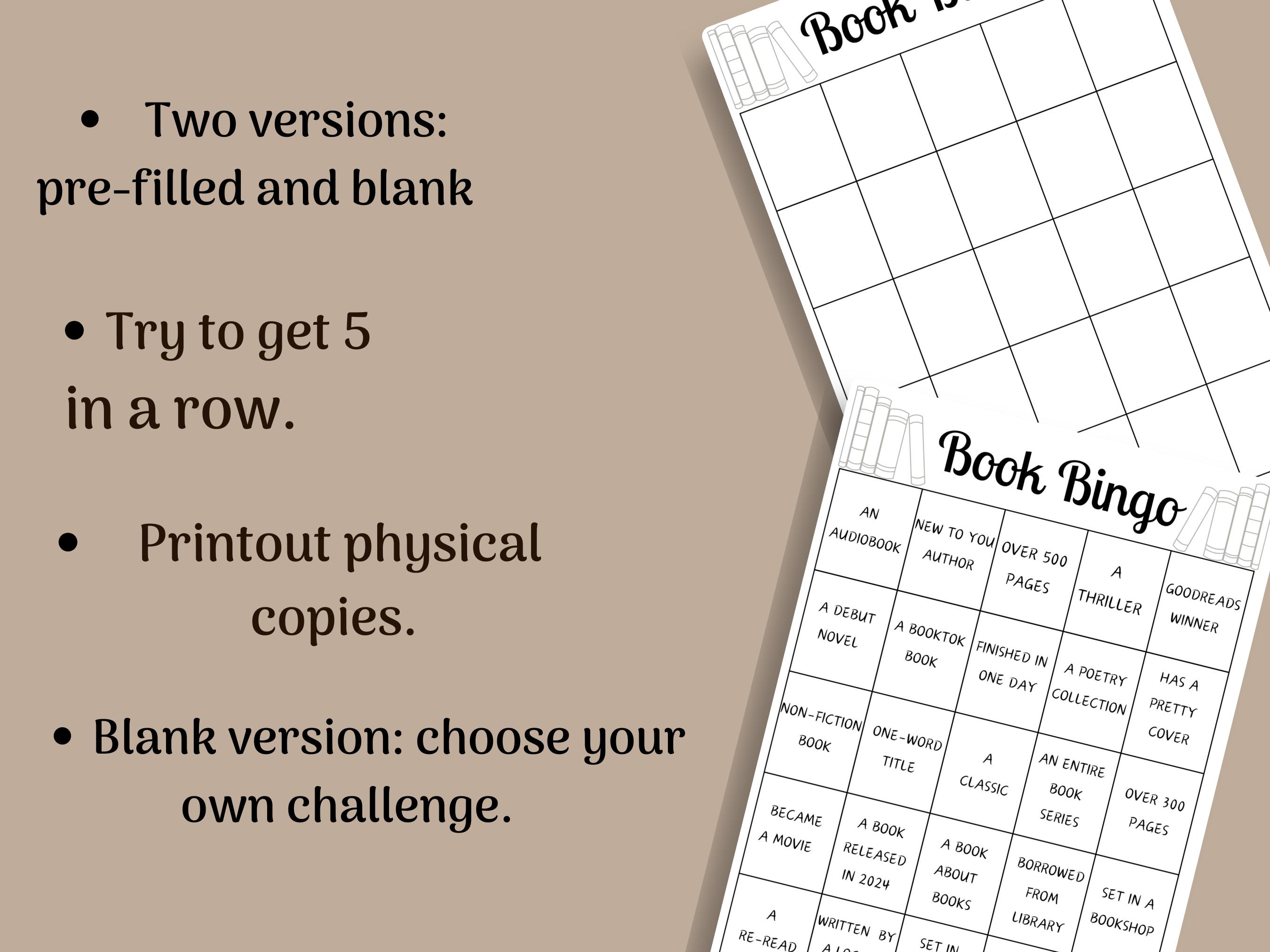 Printable Book Bingo: Reading Challenge Tracker (A4/A5 PDF Download) - Etsy