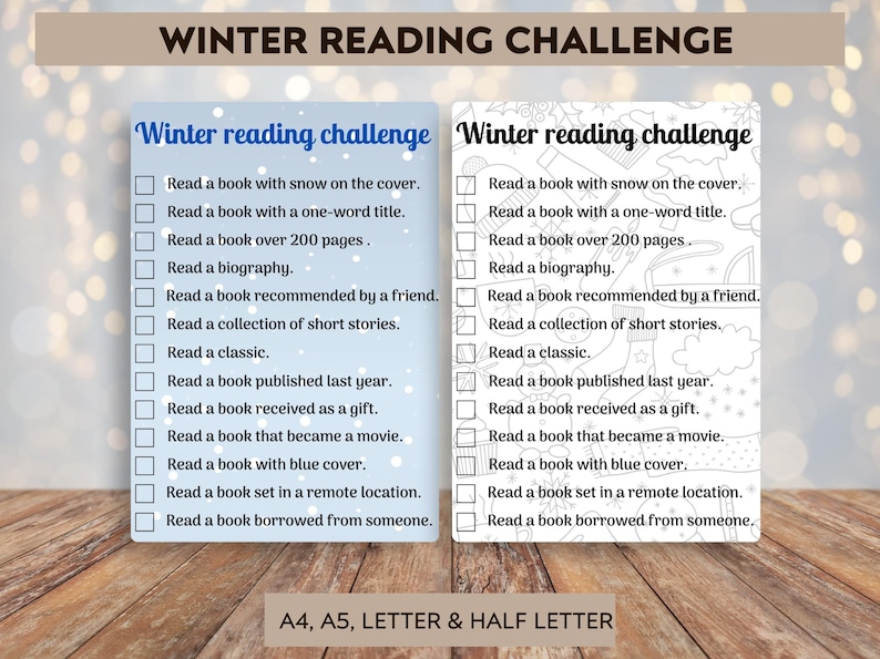 Winter Reading Challenge Printable: Book Tracker, Cozy Bookish Planner ...