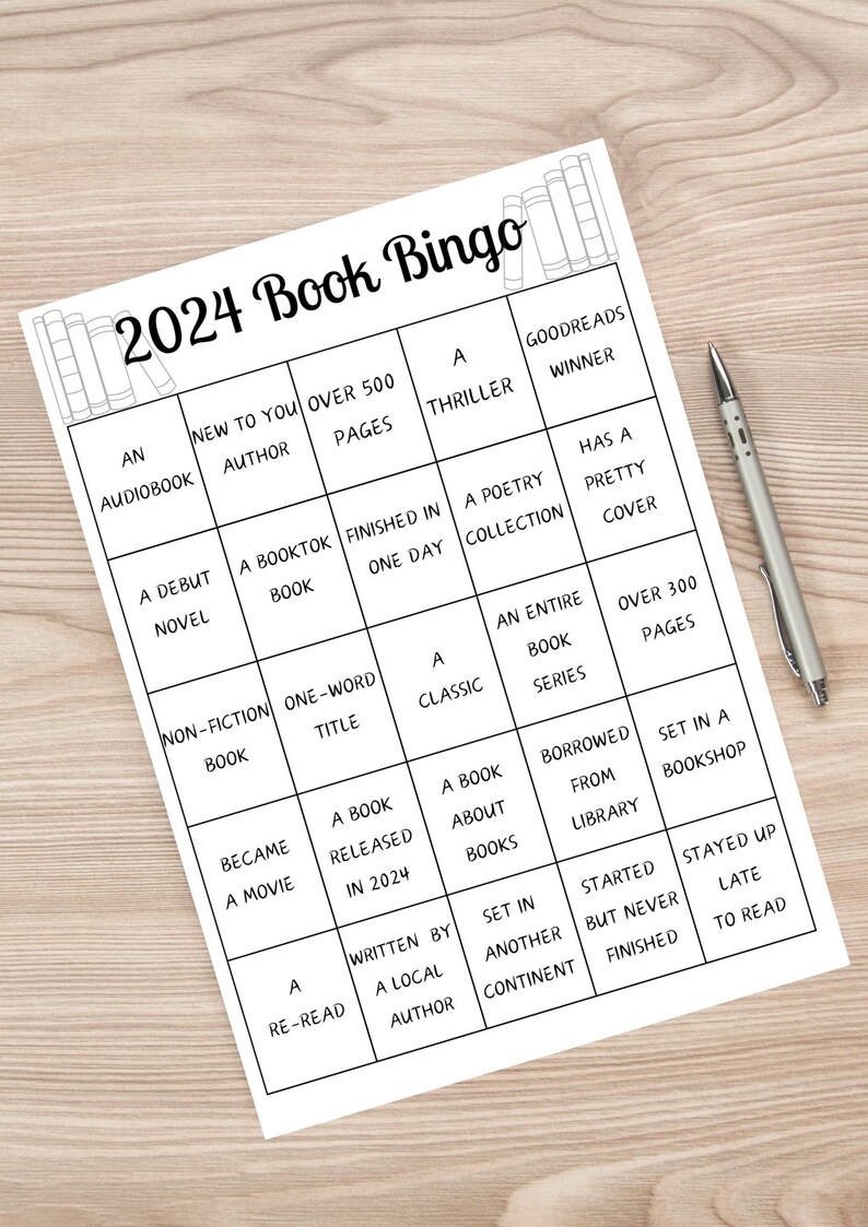 Book Bingo Printable Book Bingo Printable Tracker Reading Challenge ...