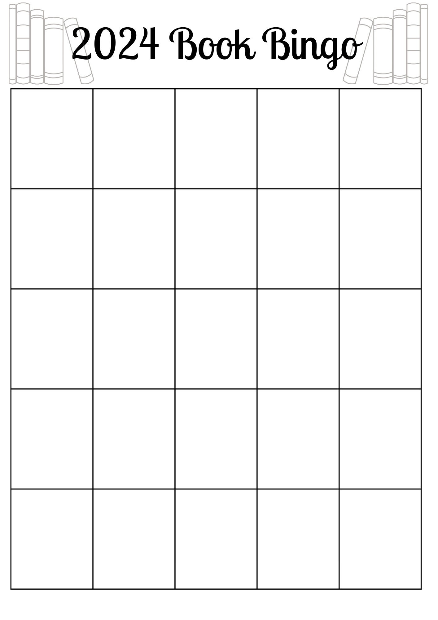 Book Bingo Printable Book Bingo Printable Tracker Reading Challenge ...