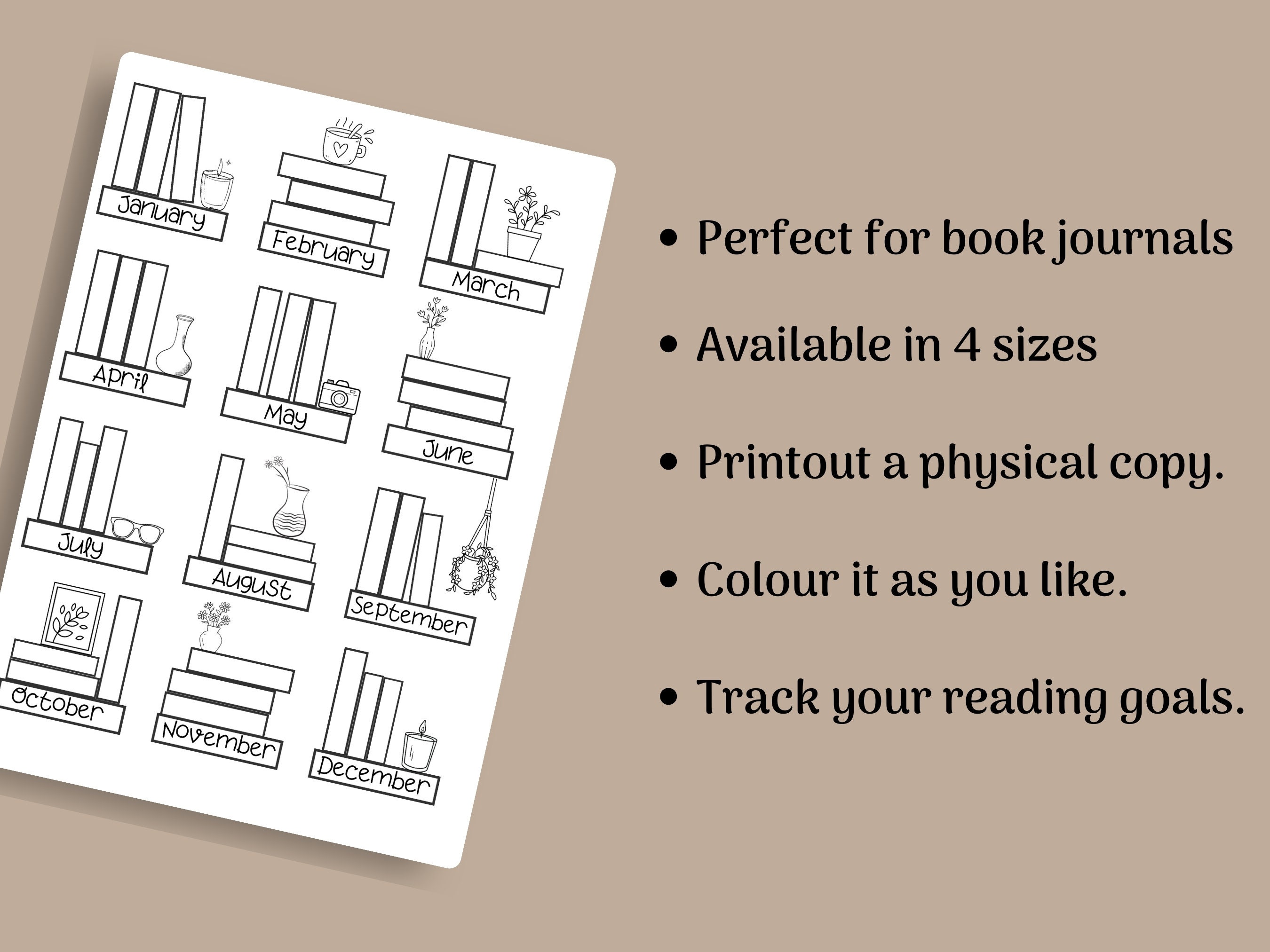 Printable Monthly Reading Challenge Tracker Book Planner PDF Book ...