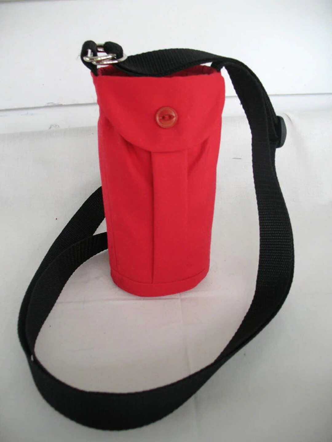 Water Bottle Carrier Bag Crossbody Purse - Nylon Holder For On-the-Go Hydration (Gray/Pink/Beige/Black)