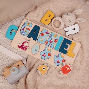 Personalized Name Puzzle for Toddler, Montessori Toy for Kids, Custom Handmade Name Puzzle, Custom Baby Name Gift, 1st Birthday Gift