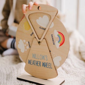 Roue météo Montessori : jouet d'éveil sensoriel en bois pour tout-petits