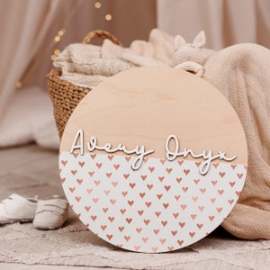 Baby Namensschild für Kinderzimmer, Krankenhaus Namen Bekanntgabe Zeichen, Holz Namensschild Kinderzimmer, Montessori Raumdekor, Babypartygeschenk