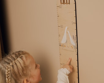 Personalisierte Messlatte aus Holz, Kinderzimmerlineal: Gans Wanddekor, Babypartygeschenk
