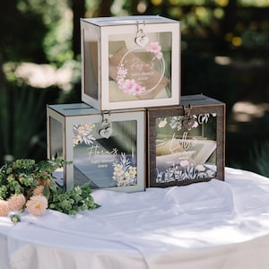 Caixa de cartão com fenda e trava para decoração de chá de bebê, caixa de lembranças personalizada para bebês, presente para novas mães, decorações para festa de 1º aniversário com estampa floral