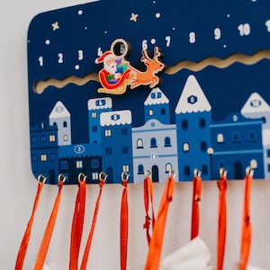Advent Calendar 2025 with Santa Claus, Christmas Countdown for Kids, Personalized Christmas Gift for Kid, Advent Calendar with Bags