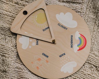 Montessori Wooden Weather Wheel: Preschool Learning Toy