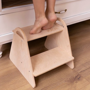 Montessori Wooden Step Stool for Toddler: Nursery Ladder Decor