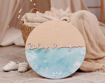 Baby Namen Schild für Kinderzimmer, Boho Kinderzimmer Wanddekoration, personalisierte Neugeborenen Namen Bekanntgabe Schild, Kinderzimmer Wandkunst für Spielzimmer