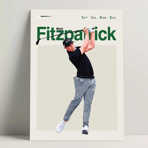 Matt Fitzpatrick Poster, Golf Poster, Modern Golf Print, Minimalist Golf Wall Art for Office, Golf Bedroom Decor, Golf Gift Ideas