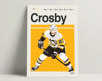 Sidney Crosby Poster, Hockey Poster, Modern Hockey Print, Minimalist NHL Hockey Wall Art for Office, Hockey Bedroom Decor, Hockey Gift Ideas