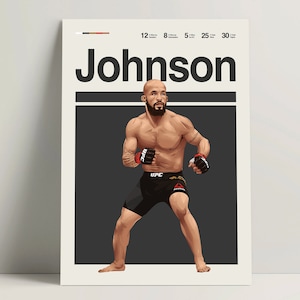 Demetrious Johnson Poster, MMA Poster, Modern Mma Print Minimalist Mixed Martial Arts Wall Art for Office, MMA Bedroom Decor, MMA Gift Ideas