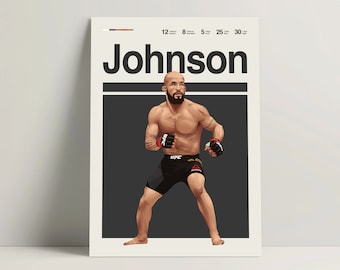 Demetrious Johnson Poster, MMA Poster, Modern Mma Print Minimalist Mixed Martial Arts Wall Art for Office, MMA Bedroom Decor, MMA Gift Ideas
