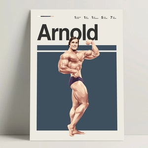 Arnold Schwarzenegger Poster, Bodybuilding Poster, Mr Olympia Art Print, Bodybuilding Wall Art for Office Gym Decor, Bodybuilding Gift Ideas