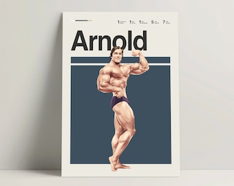 Arnold Schwarzenegger Poster, Bodybuilding Poster, Mr Olympia Art Print, Bodybuilding Wall Art for Office Gym Decor, Bodybuilding Gift Ideas